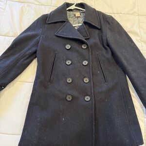 J Crew black pea coat